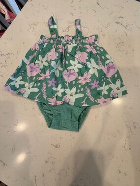 Carter’s Green Floral Dress with Bloom Print (18-M)